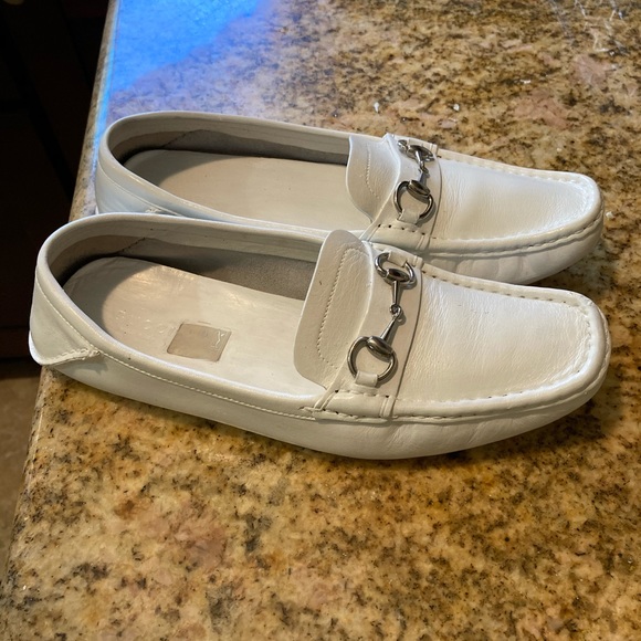 all white gucci loafers